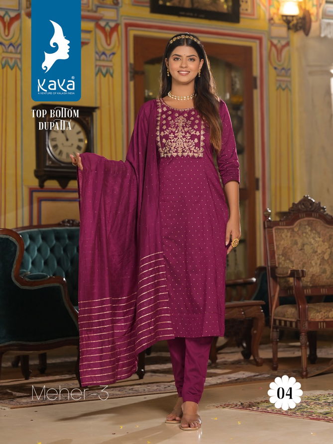 Kaya Meher Vol 3 Designer Readymade Suits Catalog
